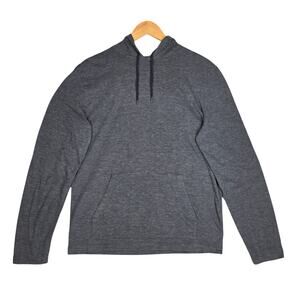 JOHN VARVATOS U.S.A. MEN’S CHARCOAL GRAY LIGHTWEIGHT HOODED LONG‑SLEEVE – SIZE M